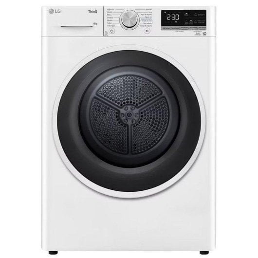 Secadora de bomba de calor LG RH90V5AV6N 9kg Classe D porta reversível Wi-Fi