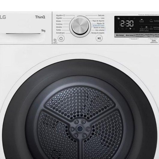 Secadora de bomba de calor LG RH90V5AV6N 9kg Classe D porta reversível Wi-Fi