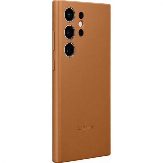 Samsung Leather Case Funda de Piel Camel para Galaxy S23 Ultra
