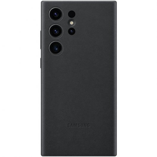 Samsung Leather Case Funda de Piel Negra para Galaxy S23 Ultra