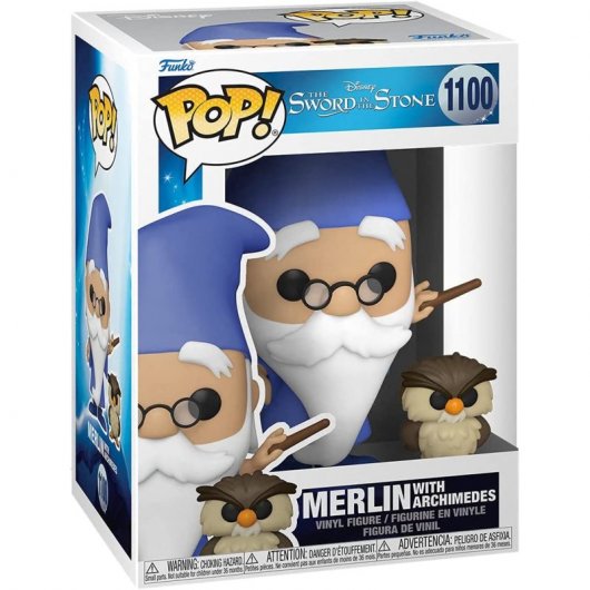 Funko Pop Disney La Espada en la Piedra Merlín El Encantador Merlín con Archimedes