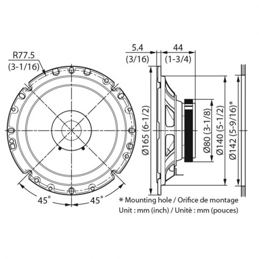 Kenwood KFC-S1756 Altavoces para Coche 2 Vías 170mm 250W