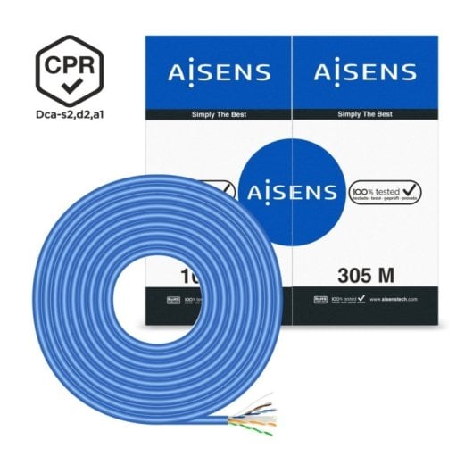 Aisens A135-0663 Cavo di rete a spirale RJ45 Cat.6 UTP AWG24 LSZH CPR DCA 305 m Blu