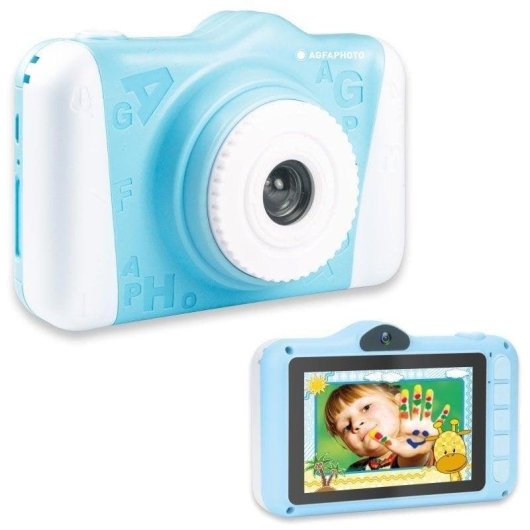 Cámara infantil AgfaPhoto Realikids Cam 2 azul pantalla 3,5" filtros selfie