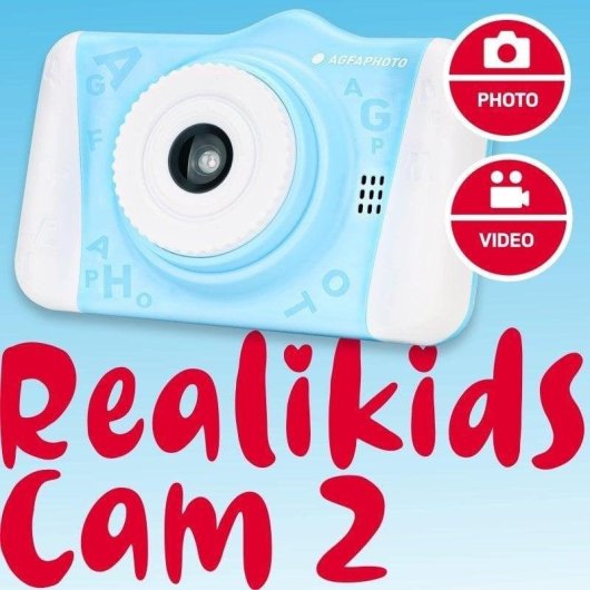 Cámara infantil AgfaPhoto Realikids Cam 2 azul pantalla 3,5" filtros selfie