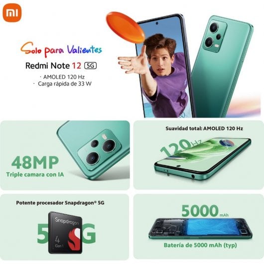 Xiaomi Redmi Note 12 5G 4/128GB Verde Libre + Cable USB-C a Jack