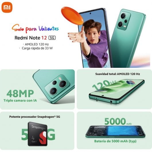 Xiaomi Redmi Note 12 5G 4/128GB Verde Gratis + Cavo da USB-C a Jack