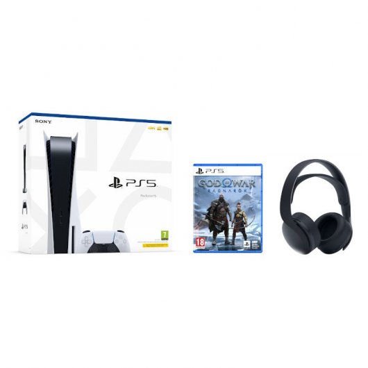 Sony Pack PlayStation 5 + Pulse 3D Midnight Black Auriculares Inalámbricos + God of War Ragnarök