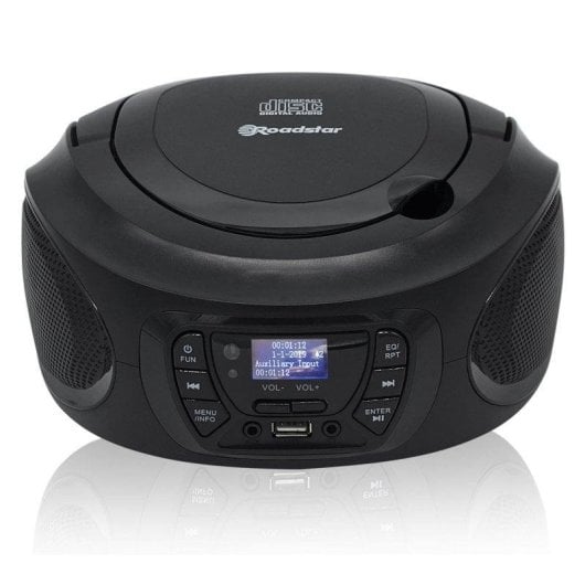 Radio CD Roadstar CDR-375D+/BK 4W RMS USB AUX MP3 Portable Noir
