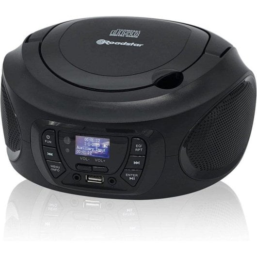 Radio CD Roadstar CDR-375D+/BK 4W RMS USB AUX MP3 Portable Noir
