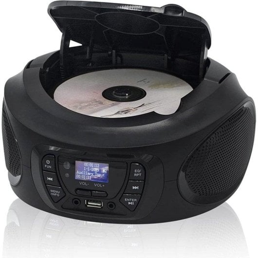 Radio CD Roadstar CDR-375D+/BK 4W RMS USB AUX MP3 Portable Noir
