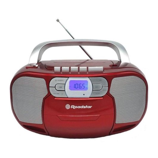 Draagbare CD Radio Roadstar RCR-4635UMP/RD 3,6W RMS USB AUX Cassette FM LCD Rood