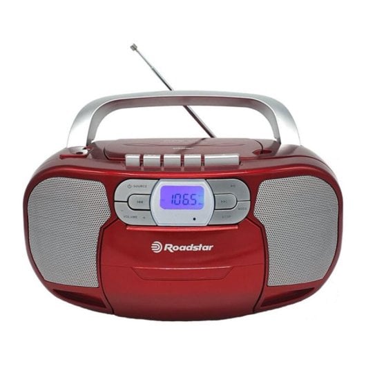 Radio CD Portatile Roadstar RCR-4635UMP/RD 3,6W RMS USB AUX Cassette Display LCD Rosso