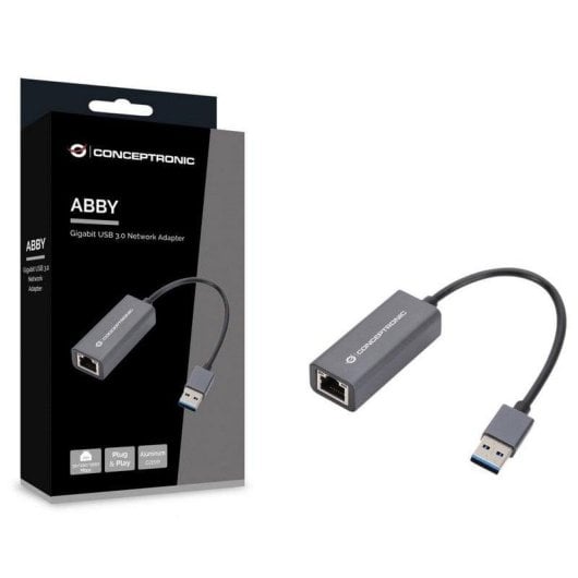 Adaptateur USB 3.0 Gigabit Ethernet Conceptronic ABBY08G Switch Compatible