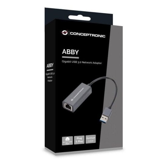 Adaptateur USB 3.0 Gigabit Ethernet Conceptronic ABBY08G Switch Compatible