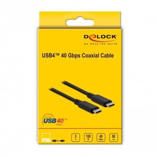 Delock Cable Coaxial USB-C 4.0 Macho/Macho 0.8m Negro
