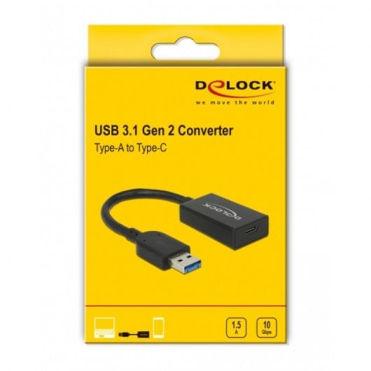 Delock Adattatore da USB-C a USB 3.1 femmina/maschio da 15 cm Nero