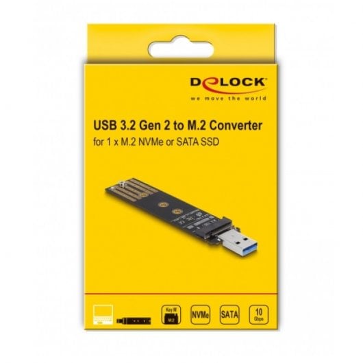 Delock Convertidor para M.2 NVMe PCIe o SATA con USB 3.2