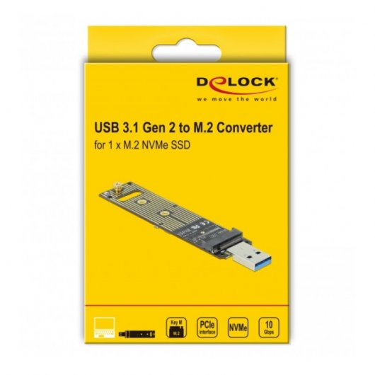Delock Convertidor para M.2 NVMe PCIe SSD con USB 3.1 Gen 2