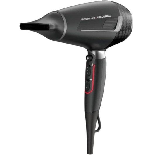 Professioneller Föhn Rowenta K/Pro Stylist Karl Lagerfeld CV887LF0 2200W 3 Temperaturstufen 2 Geschwindigkeiten Ionen-Technologie mit Diffusor Schwarz