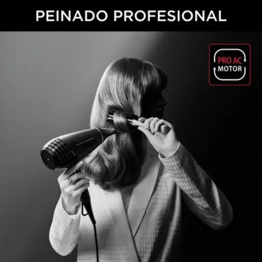 Rowenta K/Pro Stylist Karl Lagerfeld CV887LF0 Secador de Cabelo Profissional 2200W Preto