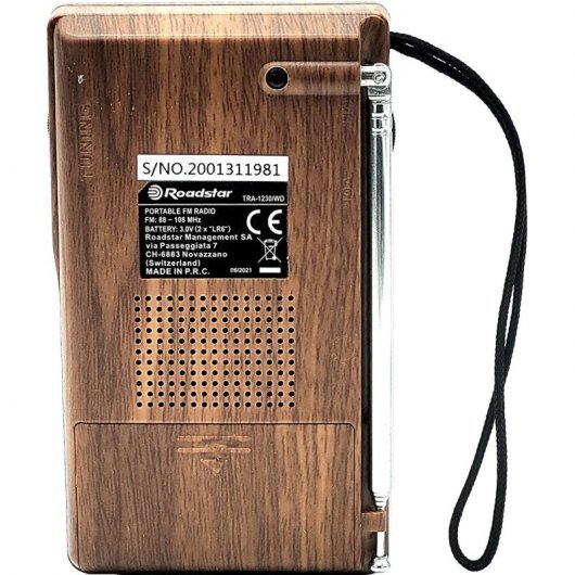 Roadstar TRA-1230WD Radio Portátil Analógica Madera