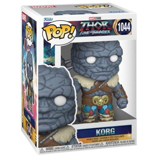 Figura colecionável Funko Pop Marvel Korg Thor Amor e Trovão Vinil 12cm
