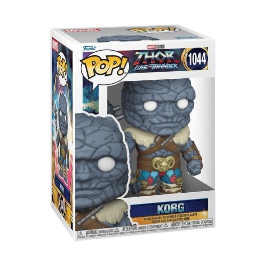 Figura colecionável Funko Pop Marvel Korg Thor Amor e Trovão Vinil 12cm