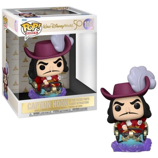 Figura Funko Pop Ride Funko Inc Capitão Gancho Peter Pan Disney 12cm Vinil