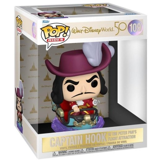 Figura Funko Pop Ride Funko Inc Capitão Gancho Peter Pan Disney 12cm Vinil
