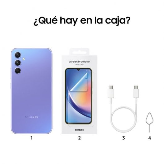 Samsung Galaxy A34 5G 6GB/128GB/6.6" Violeta + Protector de Tela