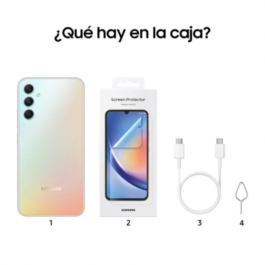Samsung Galaxy A34 5G 8/256GB Plata Libre + Protector Pantalla
