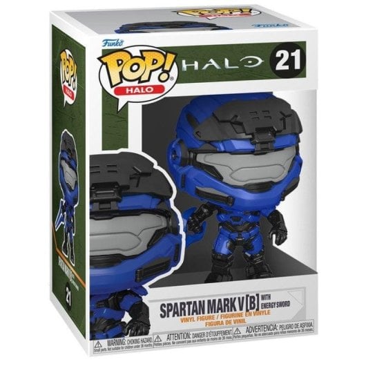 Figur Funko Pop Halo Infinite Mark V Blaue Energie-Schwert 10cm Vinyl