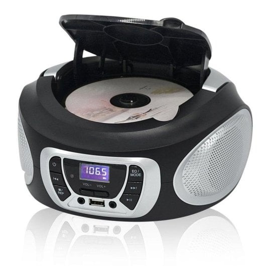 Radio CD Portable Roadstar CDR-365U/SL 4W RMS USB AUX FM Écran LCD Argent