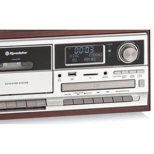 Tocadiscos Roadstar HIF-8892DBT 64W RMS Bluetooth Riemenaandrijving CD Cassette USB DAB/FM