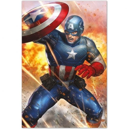 Pôster Erik Marvel Capitão América Sob Fogo 91,5x61cm