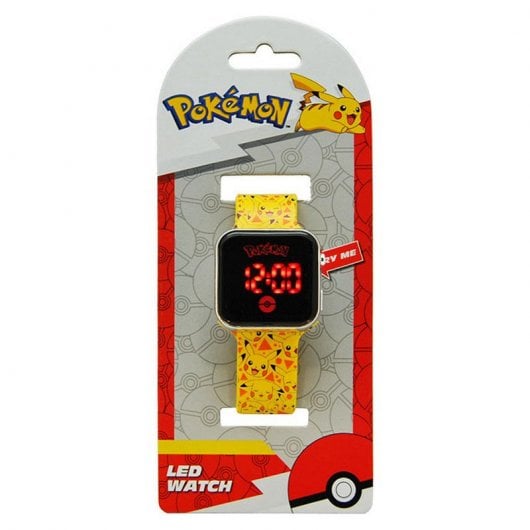 Orologio LED Pokémon Pikachu giallo con licenza per bambini