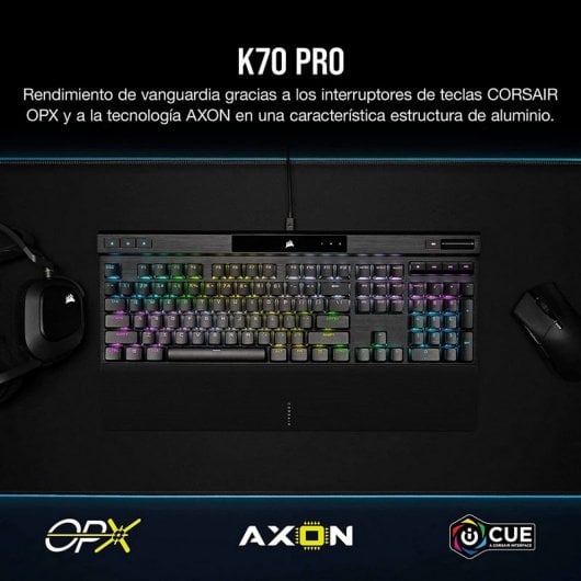 Corsair K70 PRO RGB Tastiera da gioco meccanica Switch ottico-meccanico Corsair OPX Nera