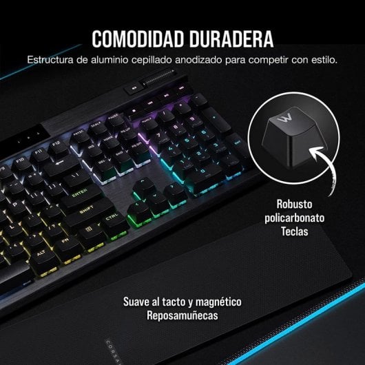 Corsair K70 PRO RGB Tastiera da gioco meccanica Switch ottico-meccanico Corsair OPX Nera