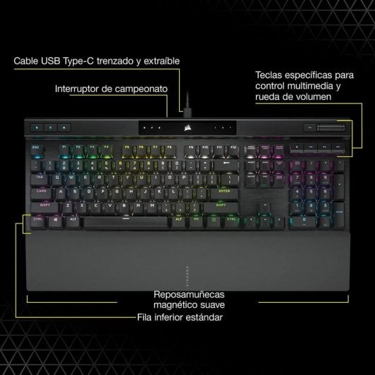 Corsair K70 PRO RGB Tastiera da gioco meccanica Switch ottico-meccanico Corsair OPX Nera