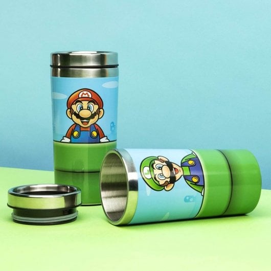 Paladone Mug de voyage Super Mario et Luigi dans la pipe