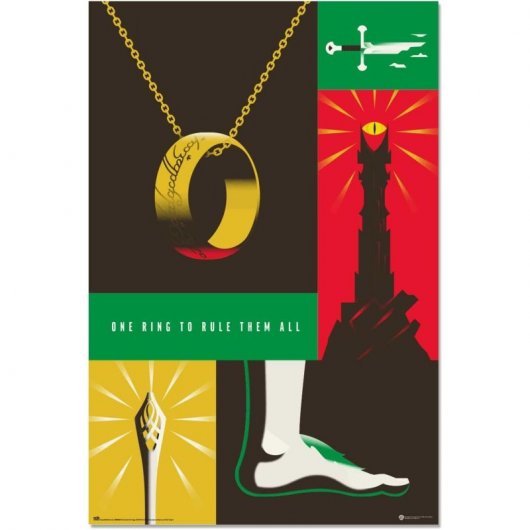 Erik Póster El Señor de los Anillos 100 Aniversario WB 91.5x61cm