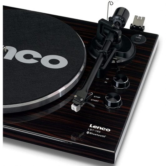 Lenco LBT-189WA Tocadiscos Bluetooth con 2 Velocidades Codificación USB Madera
