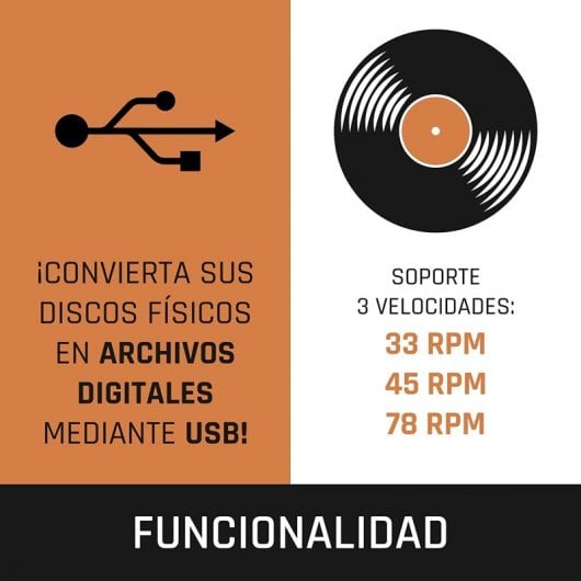 Lenco LS-50WD Tocadiscos con 3 Velocidades Codificación USB Madera