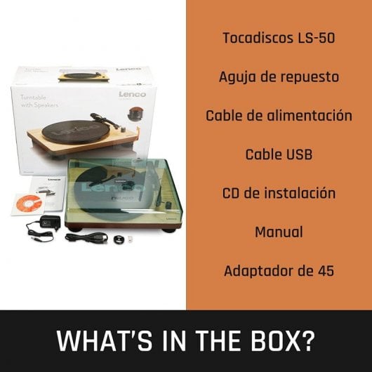 Lenco LS-50WD Tocadiscos con 3 Velocidades Codificación USB Madera