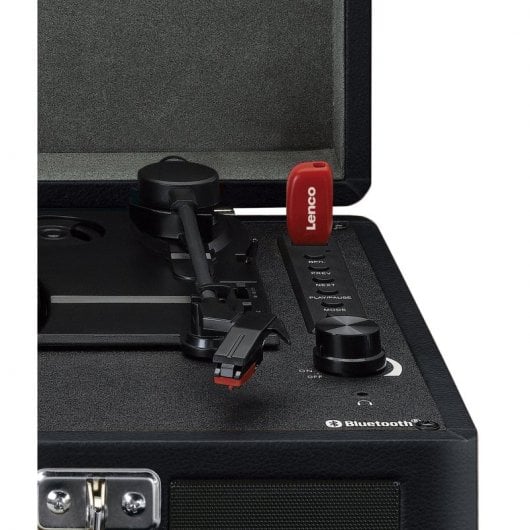 Lenco TT-115BK Platine Vinyle Bluetooth avec Encodage USB 3 Vitesses Noir