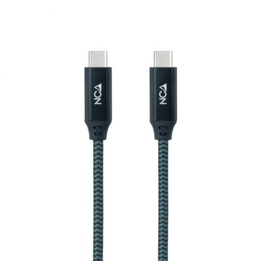 Nanocable Cable USB 3.2 Gen2x2 20Gbps 5A/100W 4K/60Hz USB-C Macho/Macho 1m Verde Azulado/Negro