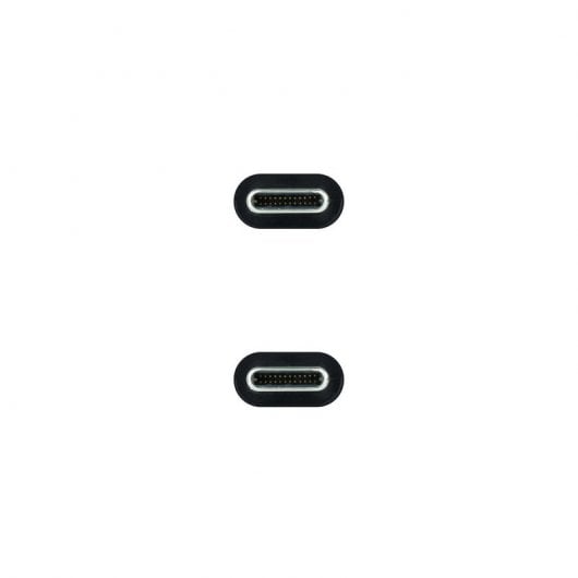 Nanocable Cable USB 3.2 Gen2x2 20Gbps 5A/100W 4K/60Hz USB-C Macho/Macho 1m Verde Azulado/Negro