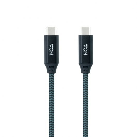 Cavo Nanocable USB 3.2 Gen2x2 20Gbps 5A/100W 4K/60Hz USB-C maschio/maschio 2m Verde acqua/Nero