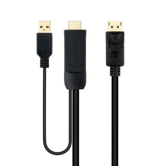 Câble Converseur Nanocable HDMI 2.0 vers DisplayPort V1.2 1.8m Noir